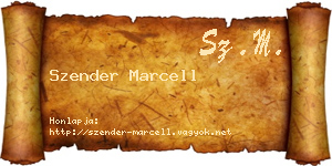 Szender Marcell névjegykártya